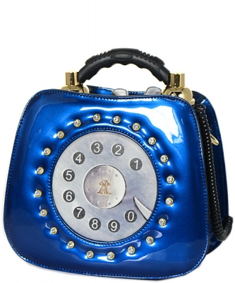 Patent Leather Telephone Handbag WS1083 39767 Bl